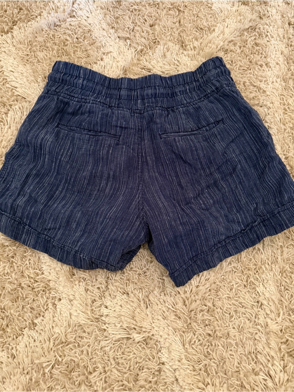 Athleta Casual Indigo Blue Drawstring Women's Shorts - Picture 2 of 3